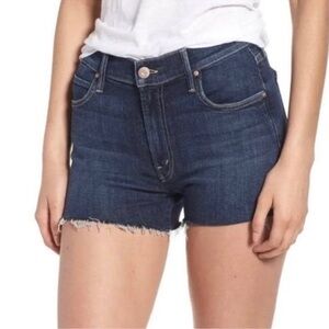 Mother Dark Denim fray Shorts